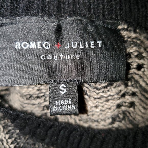 Romeo + Juliet Couture Black/Tan Printed Knit Sweater Dress XS/S - Picture 7 of 8